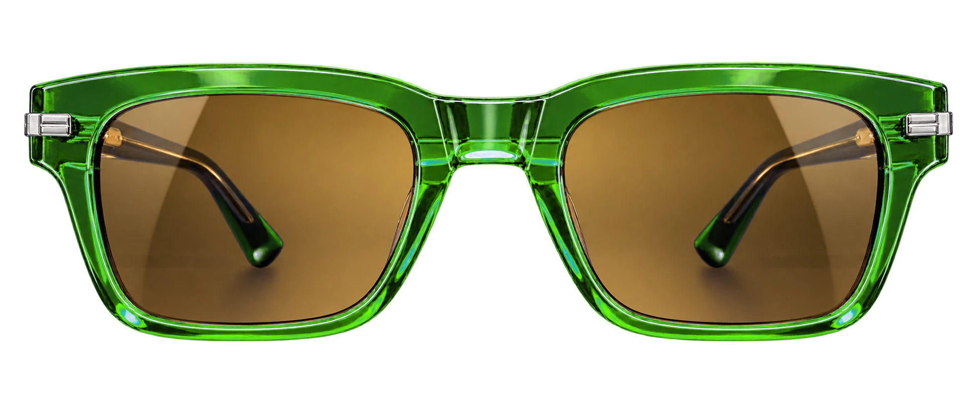 Ova Verde glasses in green, front view