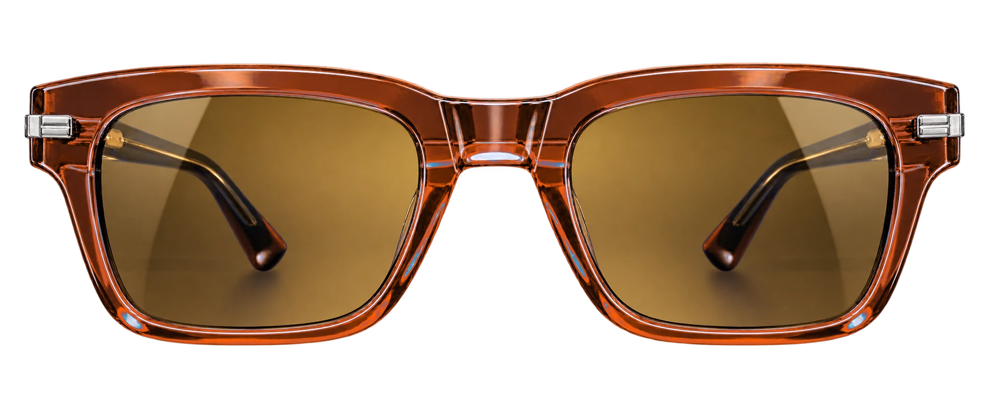 Ova Ember glasses in orange, front view